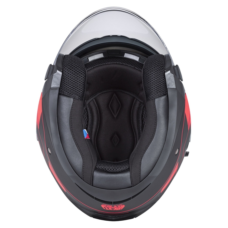 Casco moto aperto Cassida Jet Tech Roxor nero-grigio-rosso fluo opaco