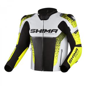 Giacca da moto Shima STR 2.0 nero-bianco-giallo fluo