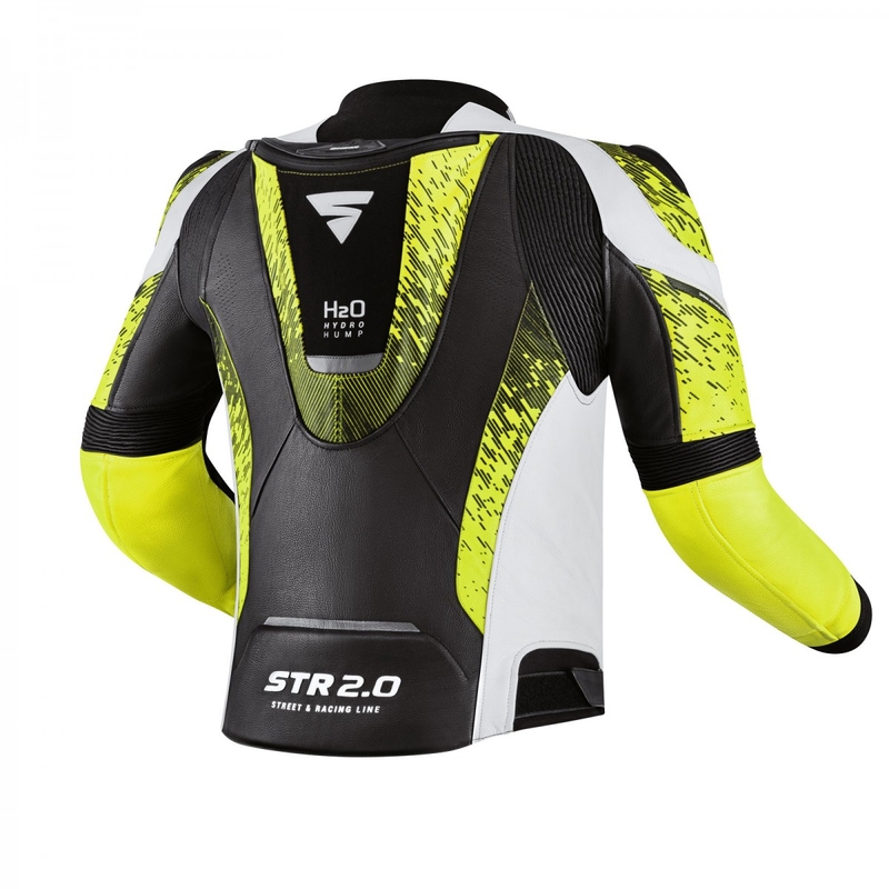 Giacca da moto Shima STR 2.0 nero-bianco-giallo fluo