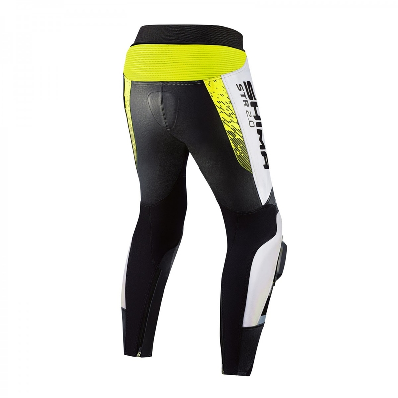 Pantaloni da moto Shima STR 2.0 nero-bianco-giallo fluo