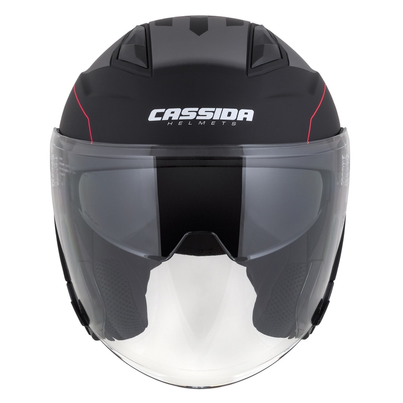 Casco moto aperto Cassida Jet Tech Roxor nero-rosso-grigio
