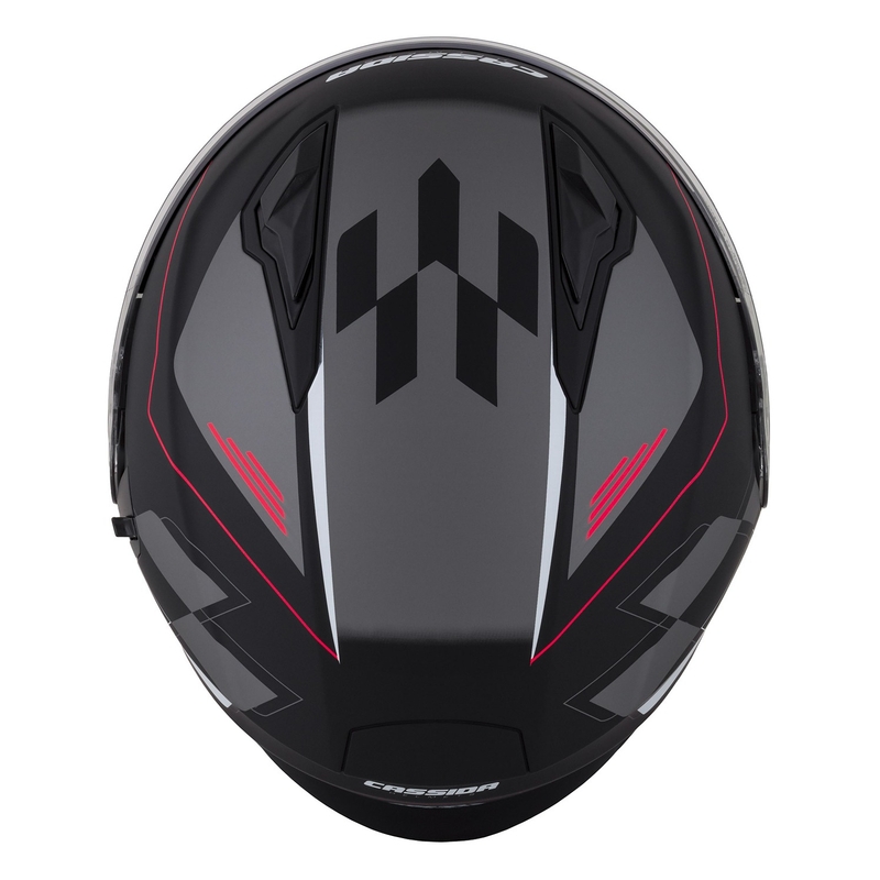Casco moto aperto Cassida Jet Tech Roxor nero-rosso-grigio