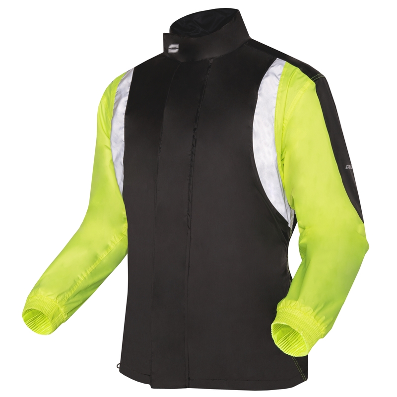 Moto bunda do deště Ozone Marin černo-fluo žlutá