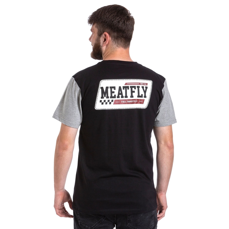 Maglietta Meatfly Racing nera e grigia Saldi