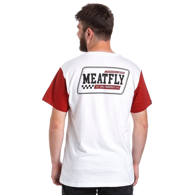 Maglietta Meatfly Racing bianco-rosso Saldi