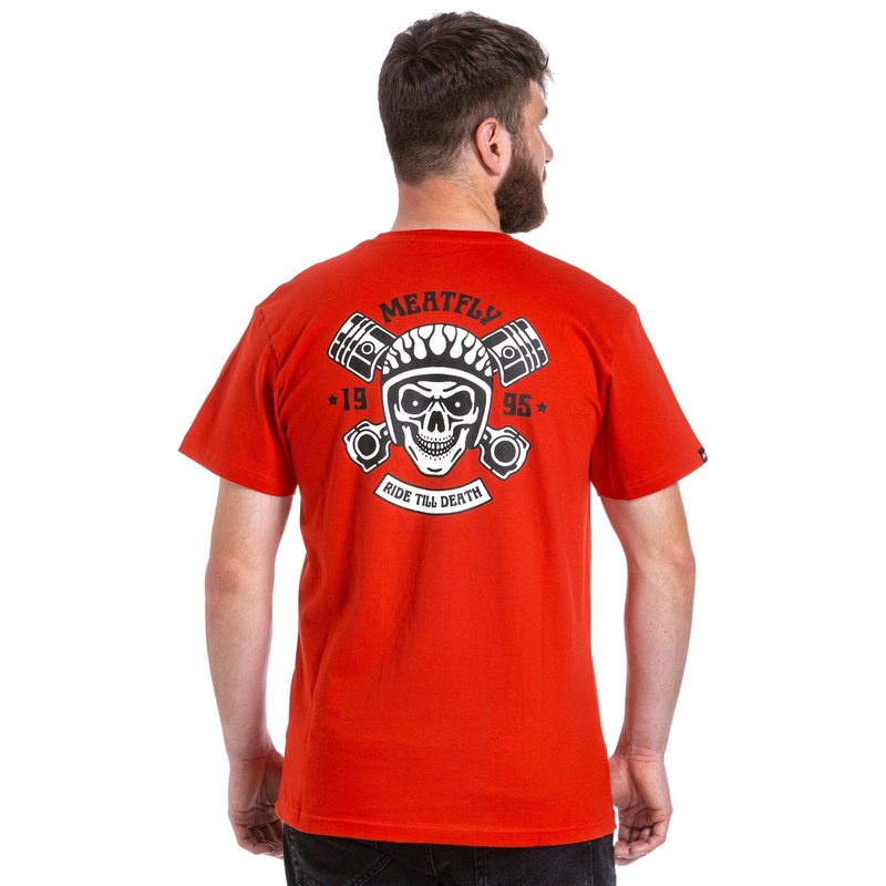 Maglietta Meatfly Ride Till Death rosso Saldi