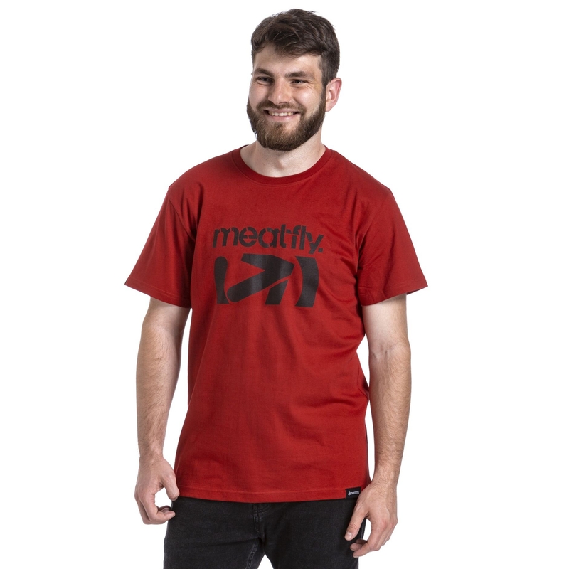 Maglietta Meatfly Podium rosso scuro Saldi