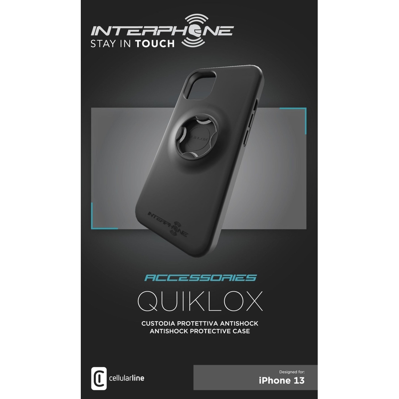 Cover protettiva Interphone QUIKLOX per Apple iPhone 13 nero