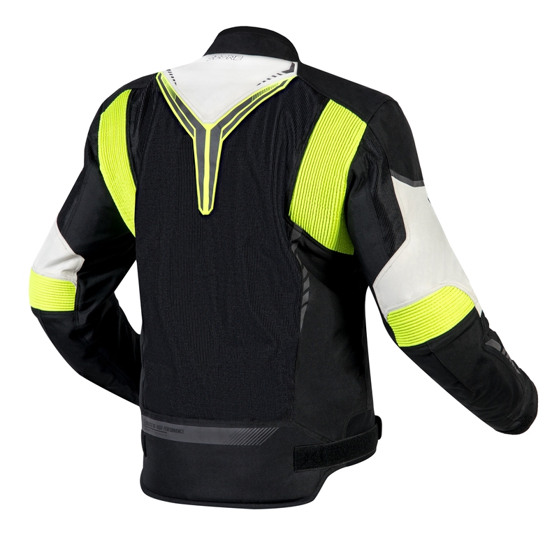 Giacca da moto Ozone Flow nero-grigio-giallo fluo Saldi