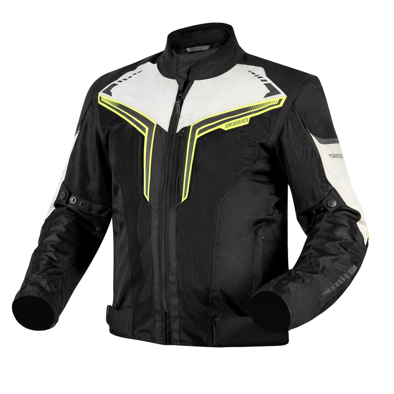 Giacca da moto Ozone Flow nero-grigio-giallo fluo Saldi