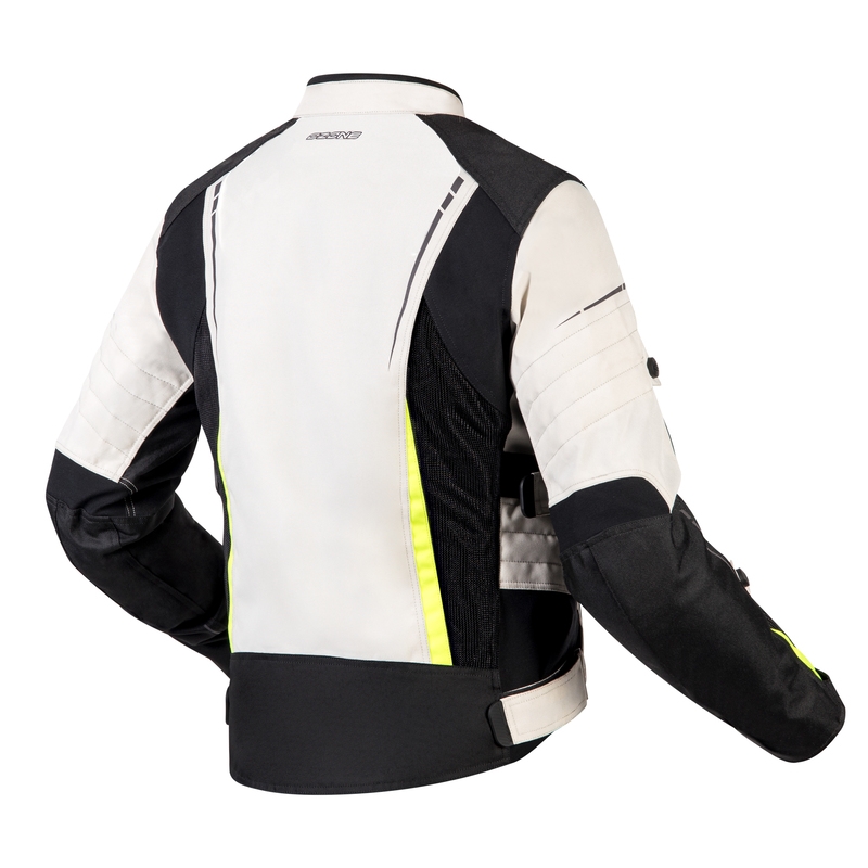 Giacca da moto Ozone Flow donna nero-grigio-giallo fluo Saldi