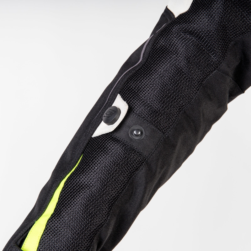 Giacca da moto Ozone Flow donna nero-grigio-giallo fluo Saldi