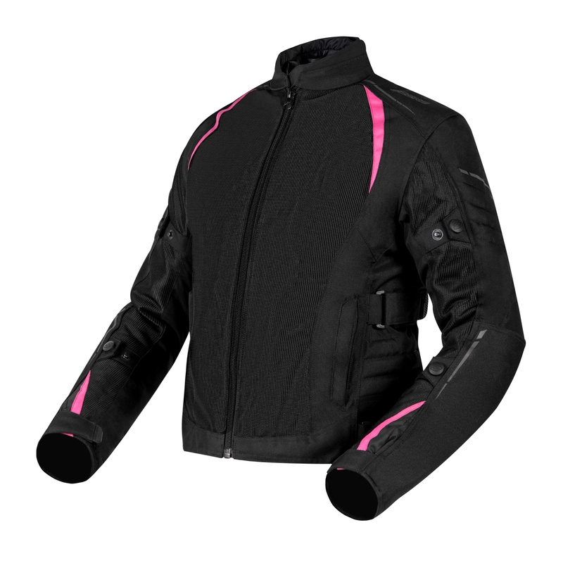 Giacca da moto Ozone Flow nera e rosa da donna Saldi
