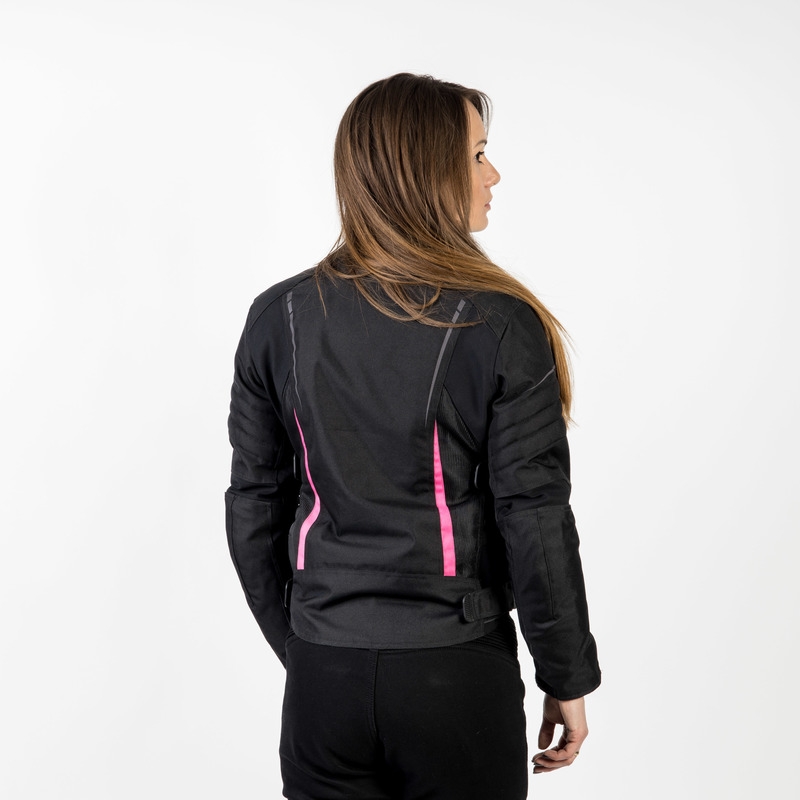 Giacca da moto Ozone Flow nera e rosa da donna Saldi