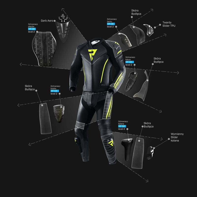 Pantaloni moto Rebelhorn Fighter nero-giallo fluo Saldi