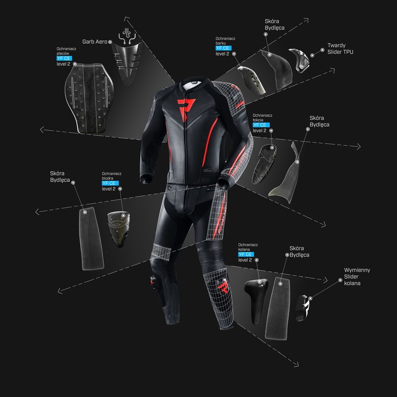 Pantaloni da moto Rebelhorn Fighter nero-rosso fluo Saldi