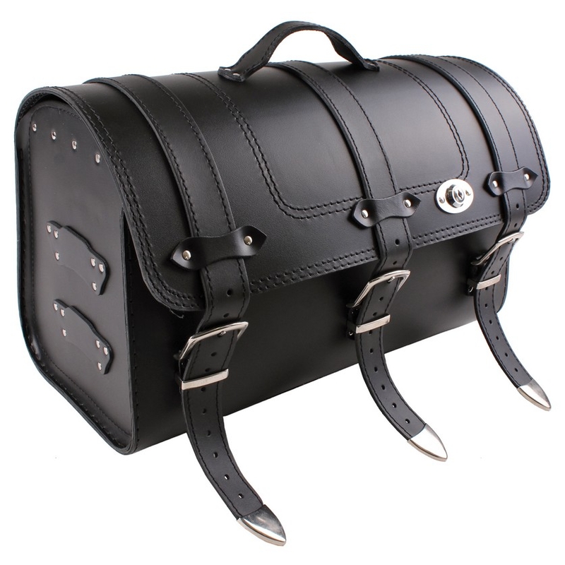 Bauletto in pelle per moto Chopper RSA-131A con serratura