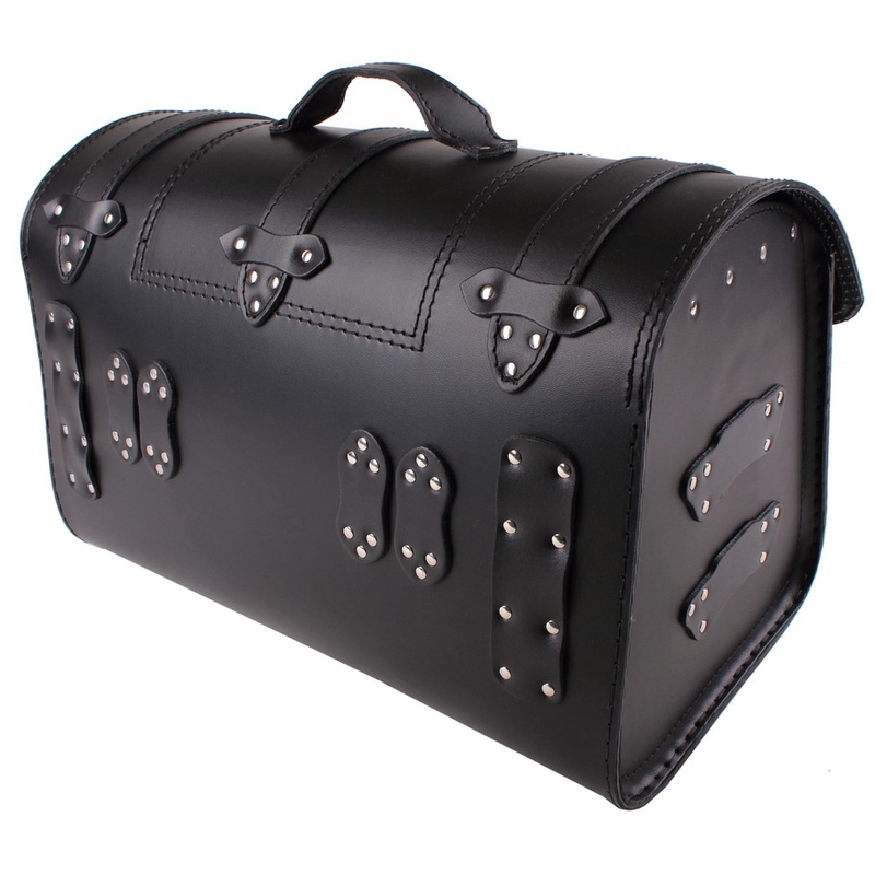 Bauletto in pelle per moto Chopper RSA-131A con serratura