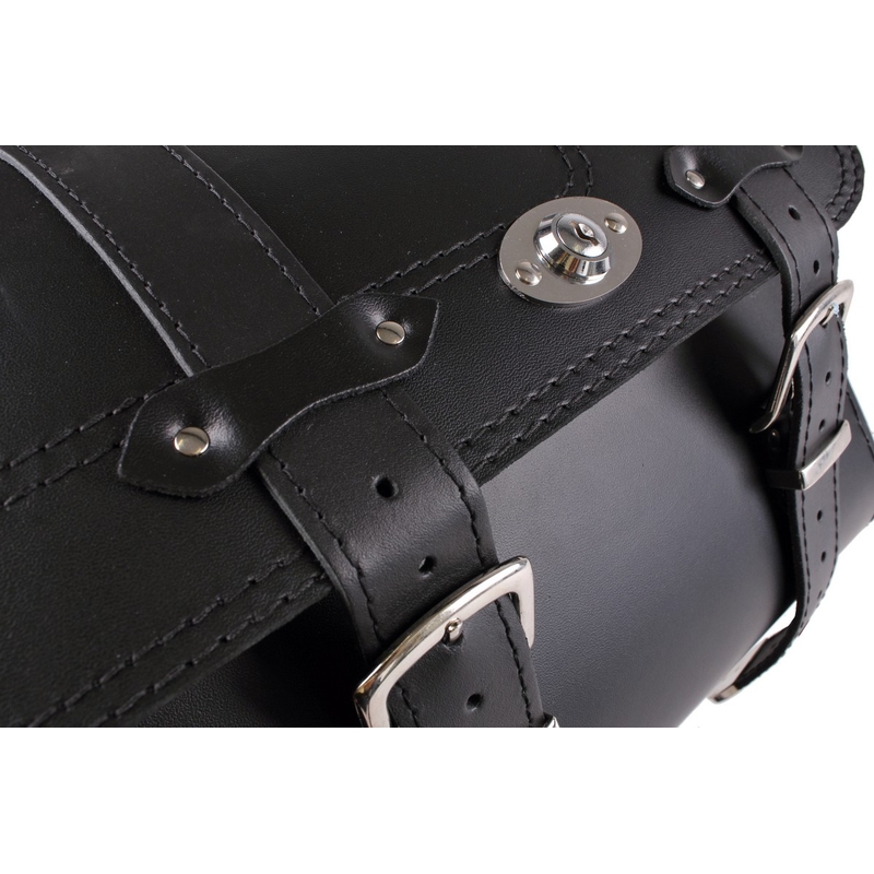 Bauletto in pelle per moto Chopper RSA-131A con serratura
