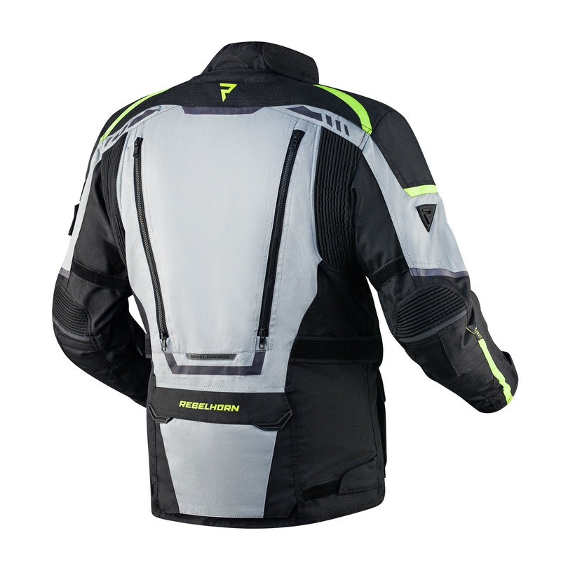 Giacca da moto Rebelhorn Cubby IV nero-grigio-fluo-giallo Saldi