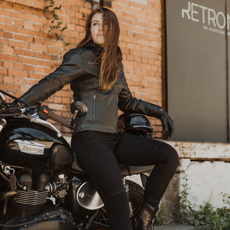 Giacca da moto Ozone Striker Donna Nero
