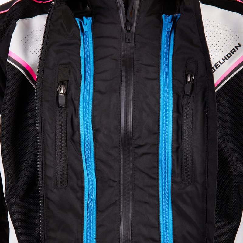 Giacca da moto Rebelhorn Hiflow IV nero-argento-rosa da donna Saldi