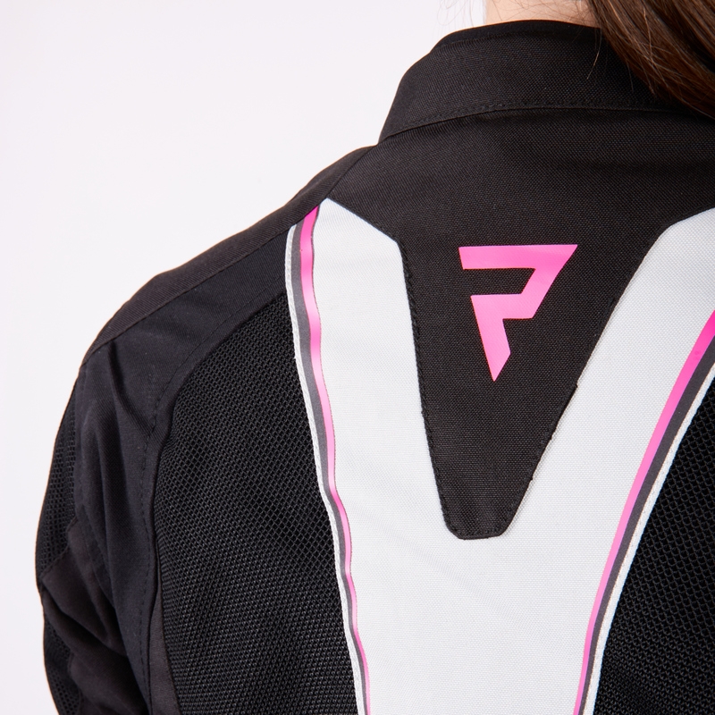 Giacca da moto Rebelhorn Hiflow IV nero-argento-rosa da donna Saldi