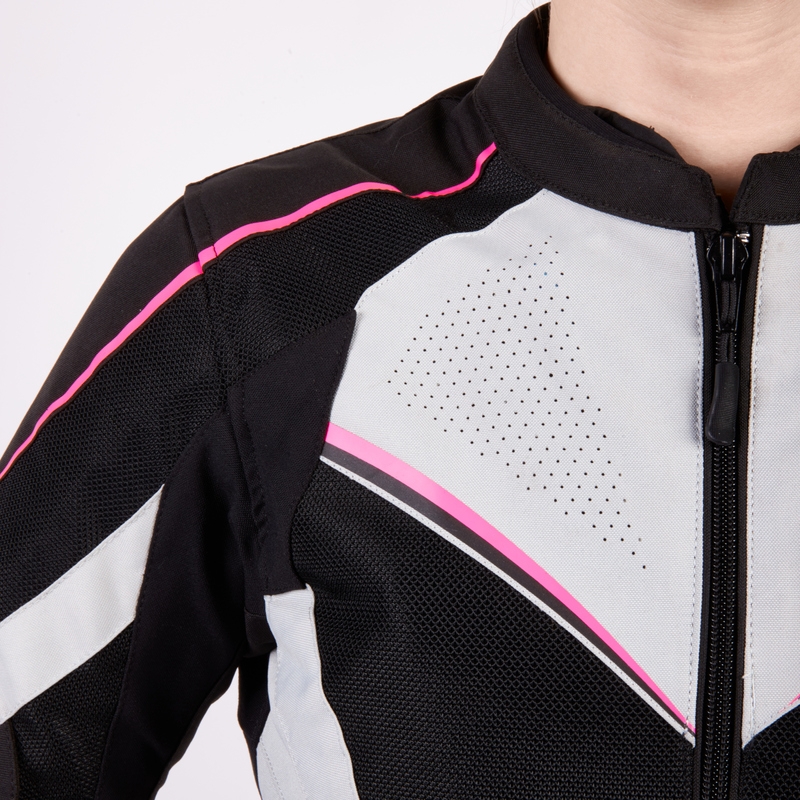 Giacca da moto Rebelhorn Hiflow IV nero-argento-rosa da donna Saldi