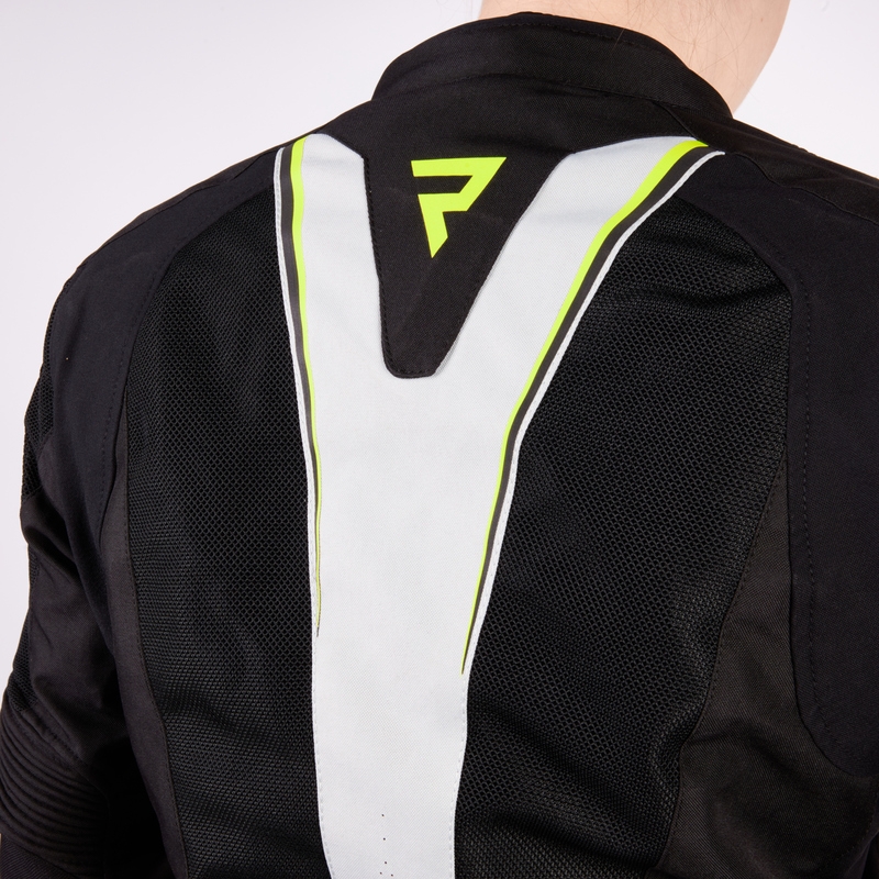 Giacca da moto Rebelhorn Hiflow IV nero-argento-giallo fluo da donna Saldi