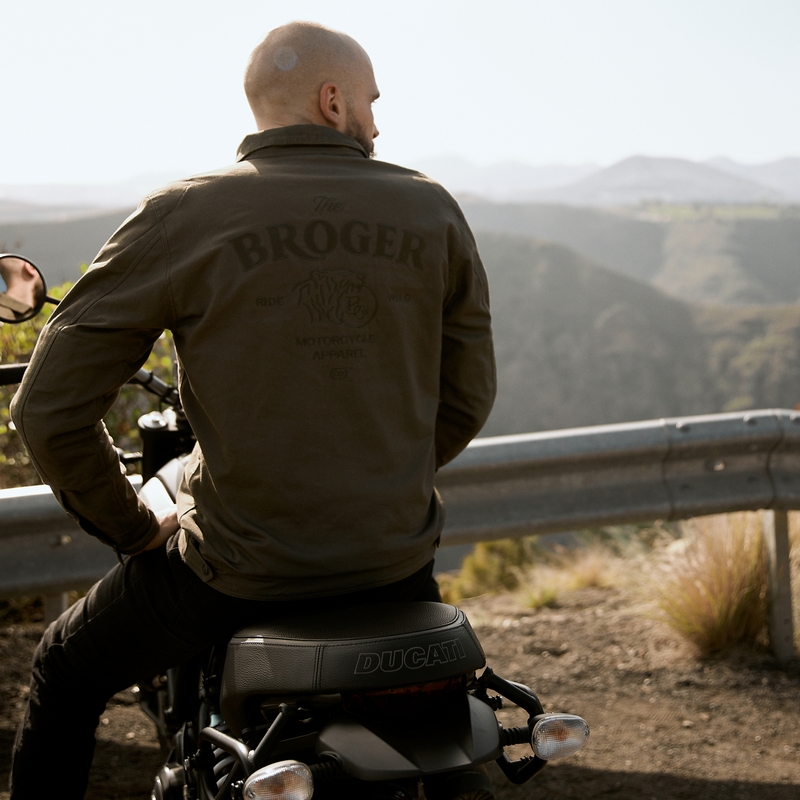 BROGER Giacca da moto Montana verde oliva Saldi