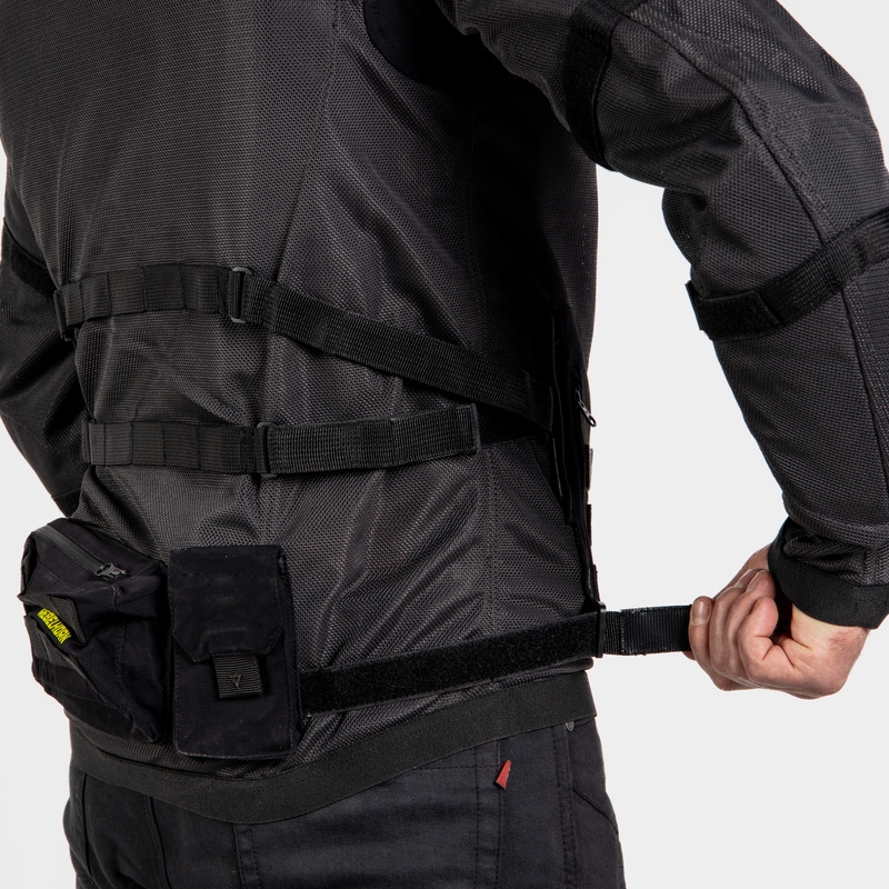 Giacca moto Rebelhorn Brutale nero-giallo fluo