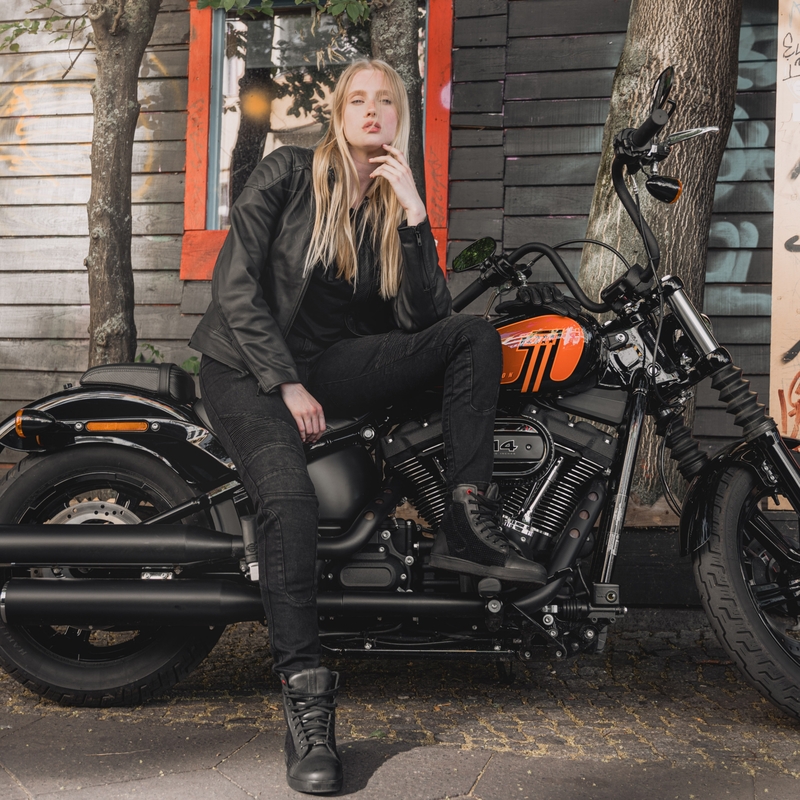 Jeans da motociclista Rebelhorn Vandal Black da donna Saldi