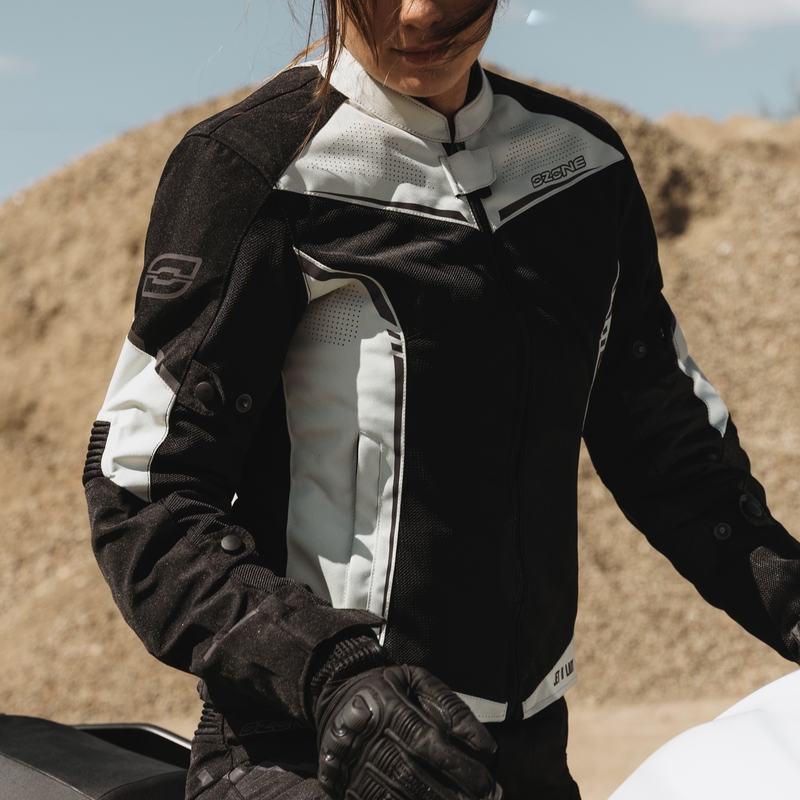 Giacca da moto Ozone Jet II Donna Grigio e Nero Saldi