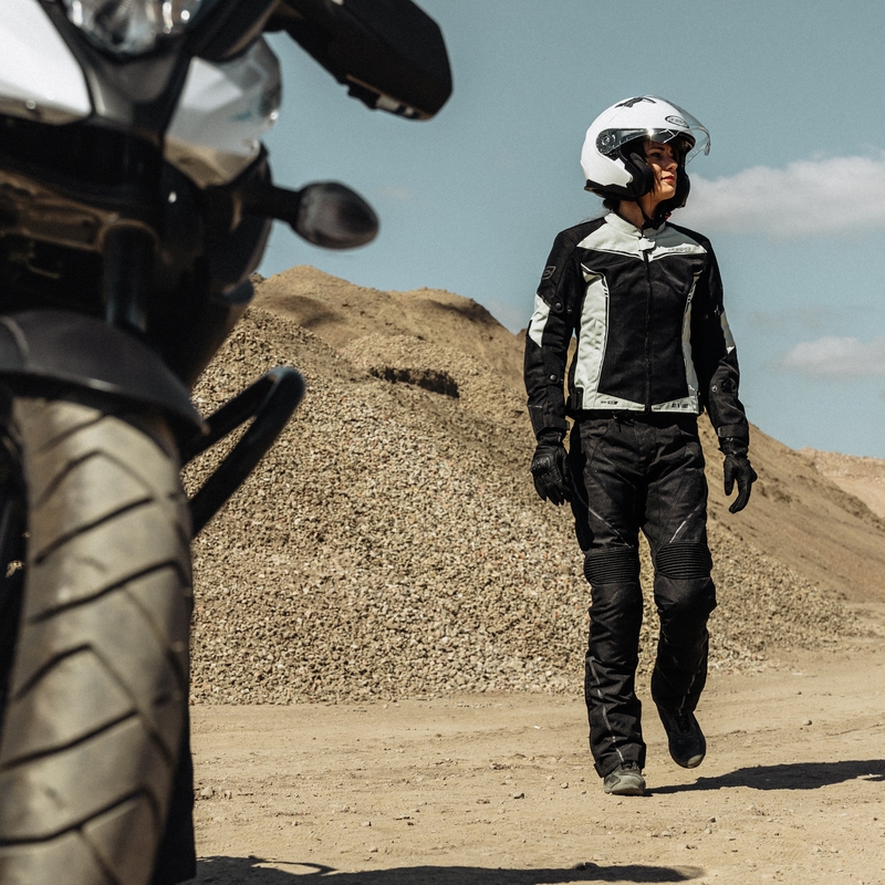 Pantaloni da moto Ozone Jet II neri da donna Saldi