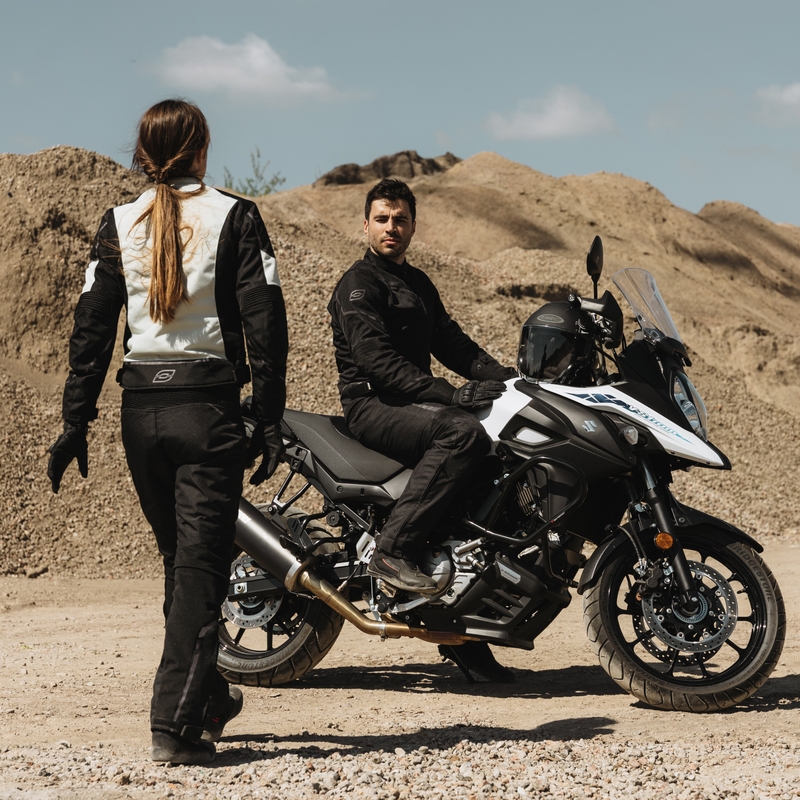 Pantaloni da moto Ozone Jet II neri da donna Saldi