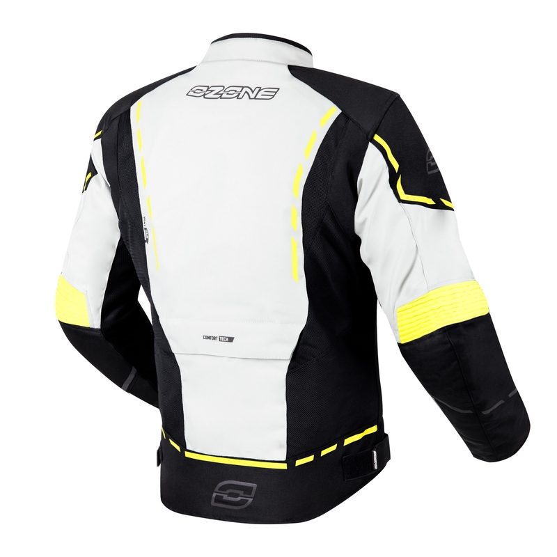 Giacca da moto Ozone Jet II grigio-nero-giallo fluo Saldi