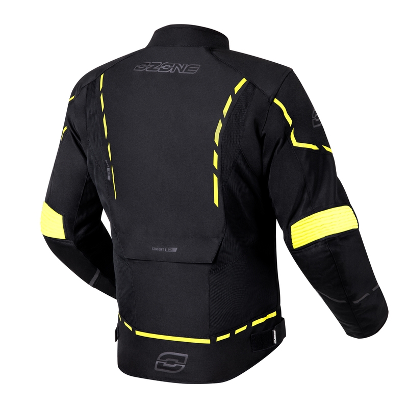 Giacca da moto Ozone Jet II nero-giallo fluo Saldi