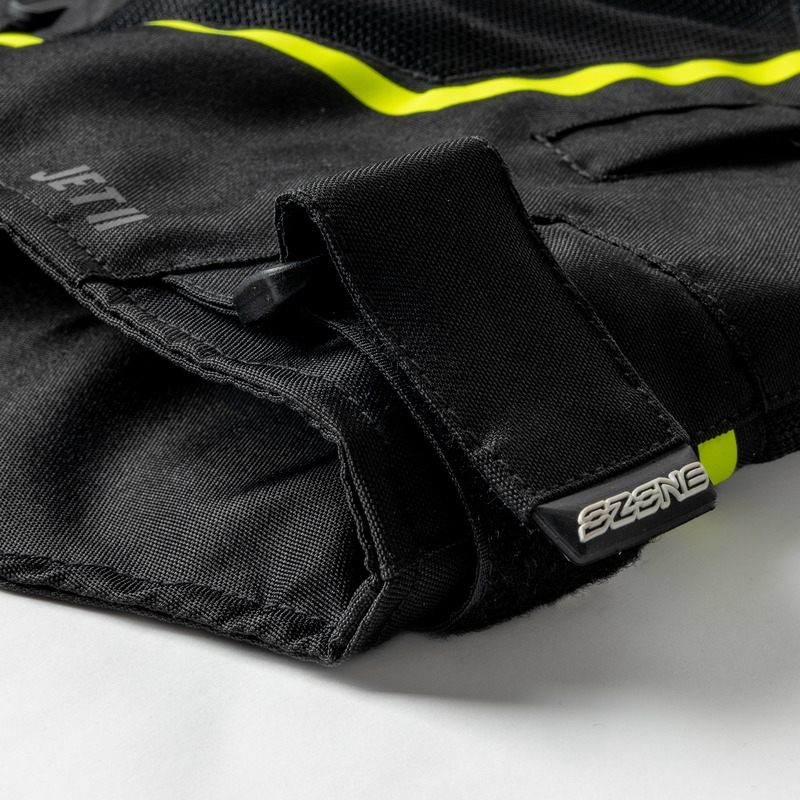 Giacca da moto Ozone Jet II nero-giallo fluo Saldi