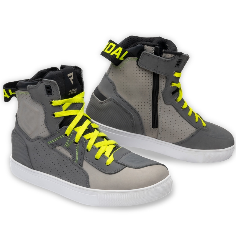 Stivali da moto Rebelhorn Vandal grigio-fluo-giallo Saldi