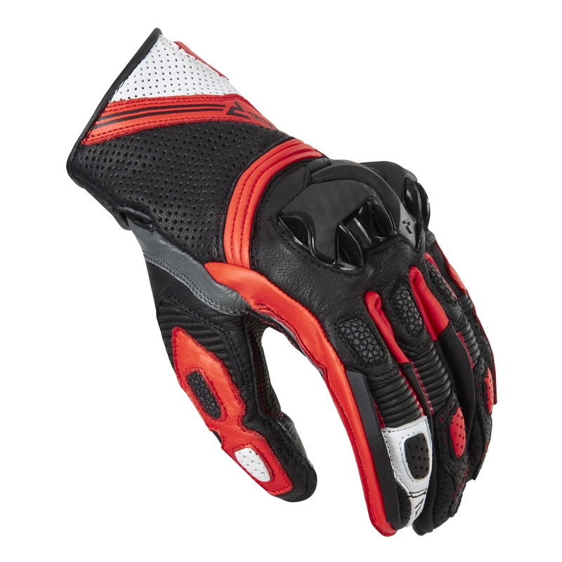 Guanti moto Rebelhorn ST Short nero-grigio-rosso fluo Saldi