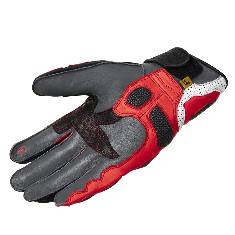 Guanti moto Rebelhorn ST Short nero-grigio-rosso fluo Saldi