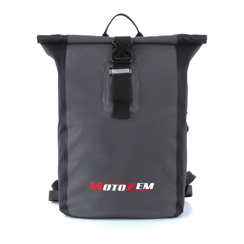 Zaino impermeabile MotoZem nero-grigio