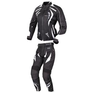 Tuta da motociclista da donna RSA Queen bianca e nera Saldi