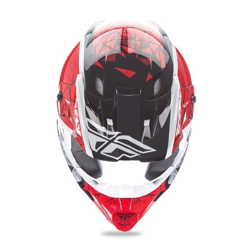 Dětská motokrosová přilba FLY Racing Kinetic CRUX - USA červeno-bílo-černá výprodej