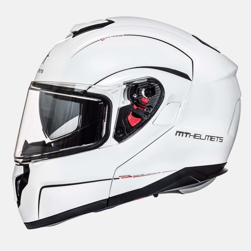 Vyklápěcí přilba na motorku MT Atom bílá výprodej