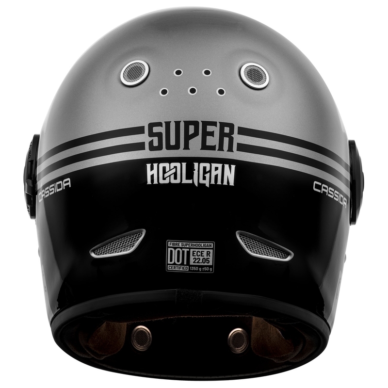Casco moto Cassida Fibre Super Hooligan Integral nero-grigio