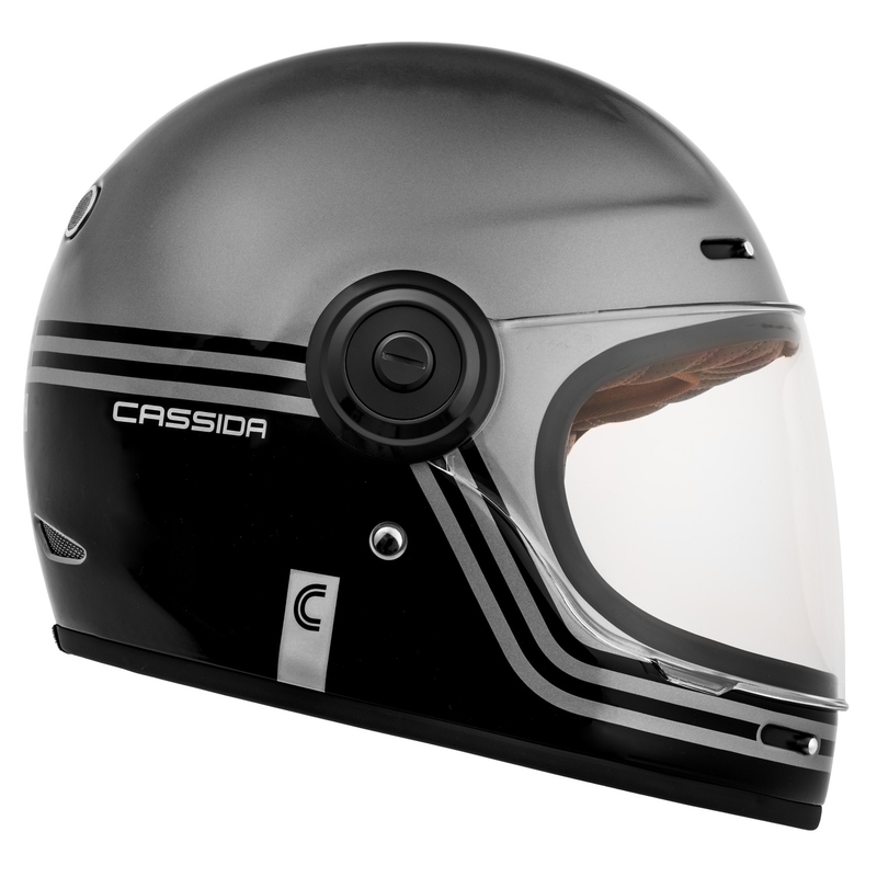 Casco moto Cassida Fibre Super Hooligan Integral nero-grigio
