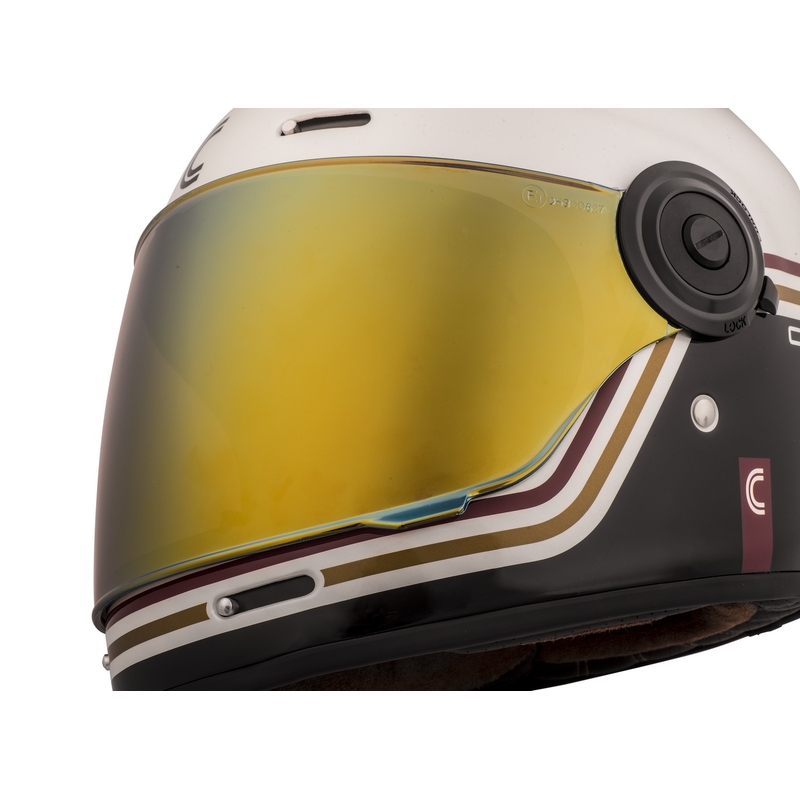Casco moto integrale Cassida Fibre Super Hooligan Carat bianco-nero-rosso-oro Saldi