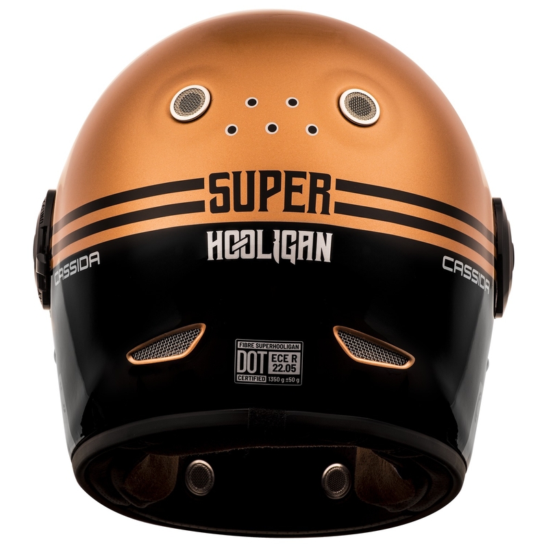 Casco moto integrale Cassida Fibre Super Hooligan nero e rame Saldi