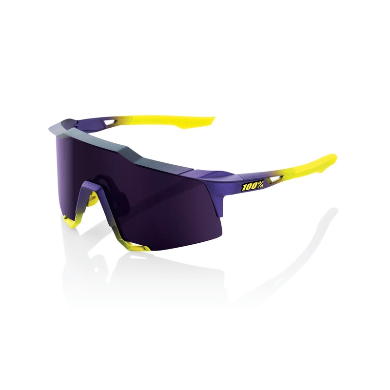 100% SPEEDCRAFT Occhiali da sole metallizzati opachi Digital Brights viola-giallo (vetro viola)